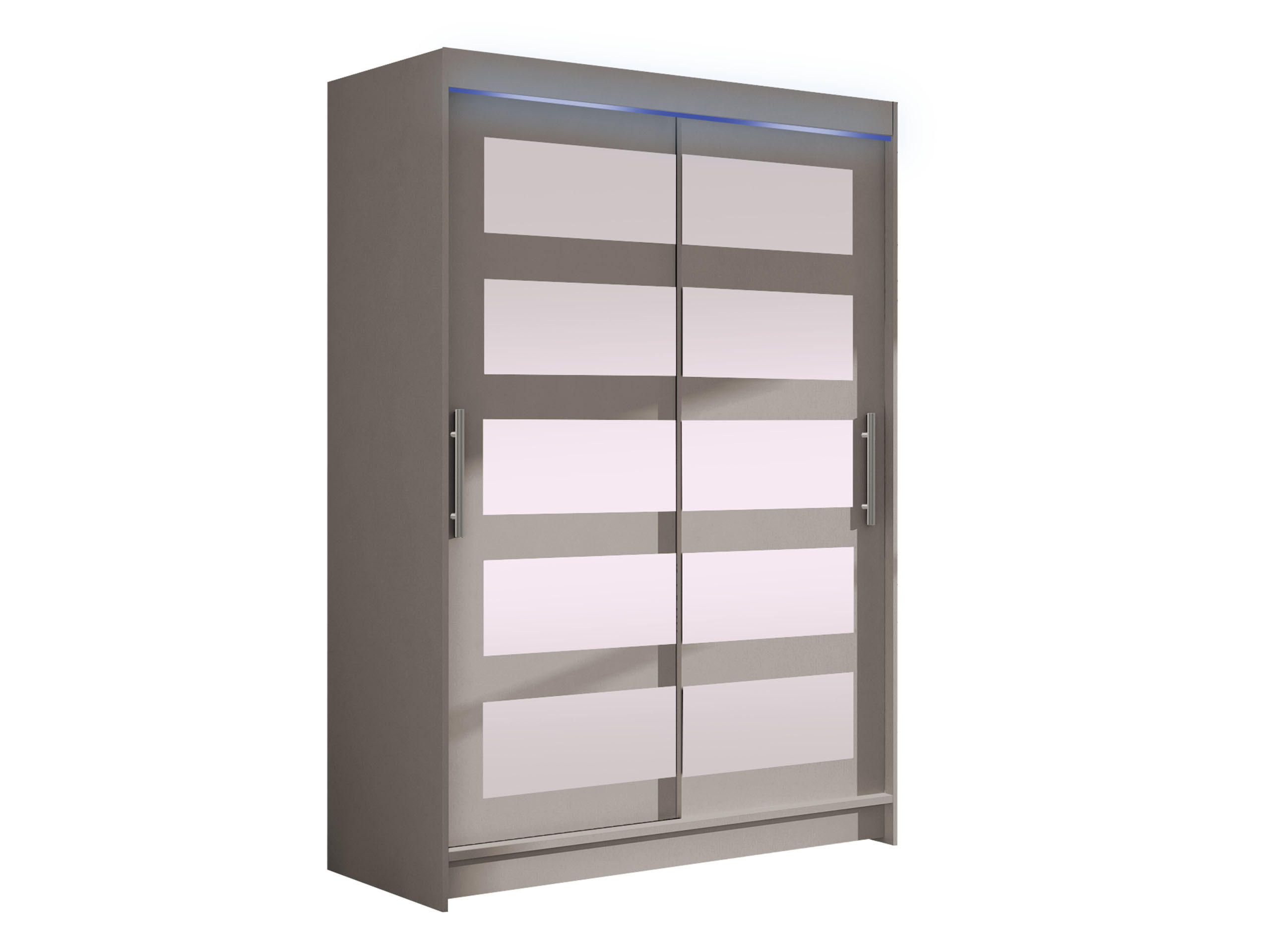 KLEIDERSCHRANK Miami IV, mit RGB LED Beleuchtung - Kaschmir/Silberfarben, Holzwerkstoff/Kunststoff (120/200/58cm) - MIRJAN24