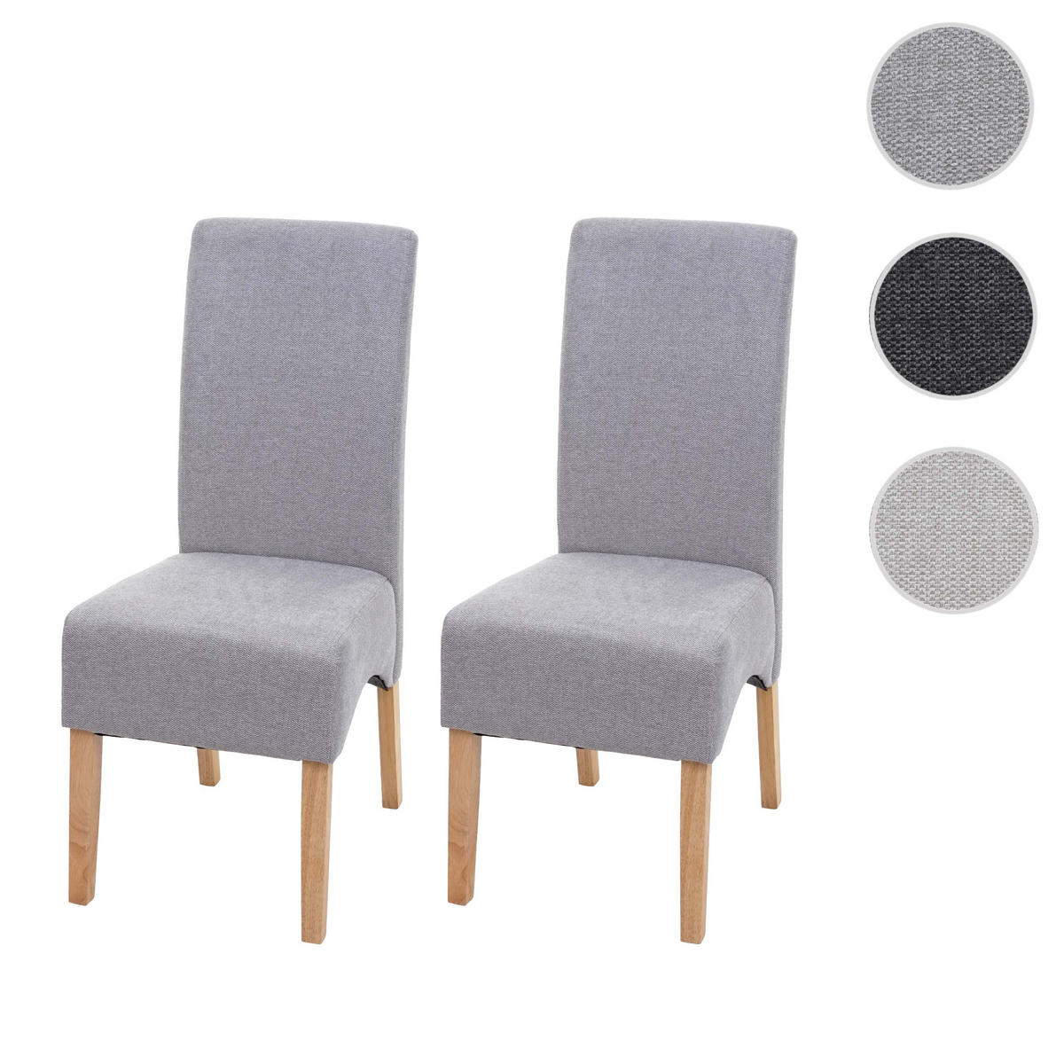 ESSZIMMERSTUHL Hellgrau 2er-Set - Hellgrau, Textil (44/100/56cm) - MCW