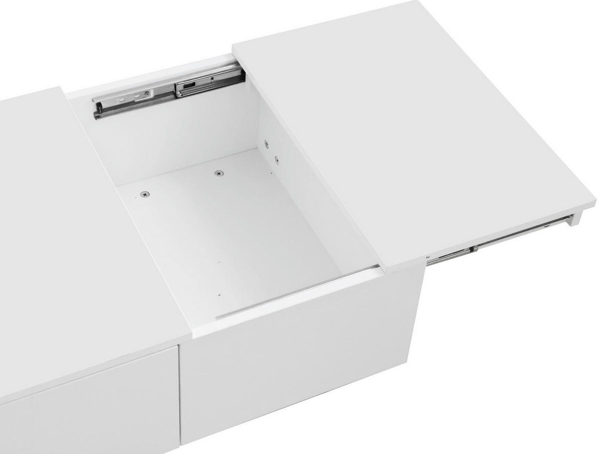 KLUBSKA miza, 100/50/31 cm bela, iz iverne plošče s prostorom za shranjevanje - bela, leseni material (100/50/31cm) - BEAOK