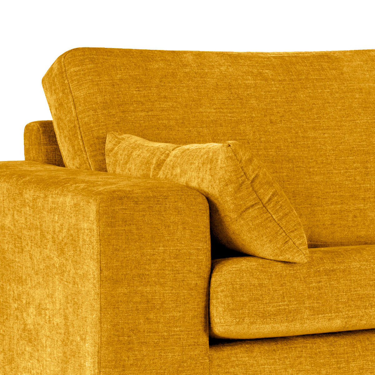 ECKSOFA mit Ottomane - Eichefarben/Gelb, Eichenholz/Textil (287/219cm) - home24