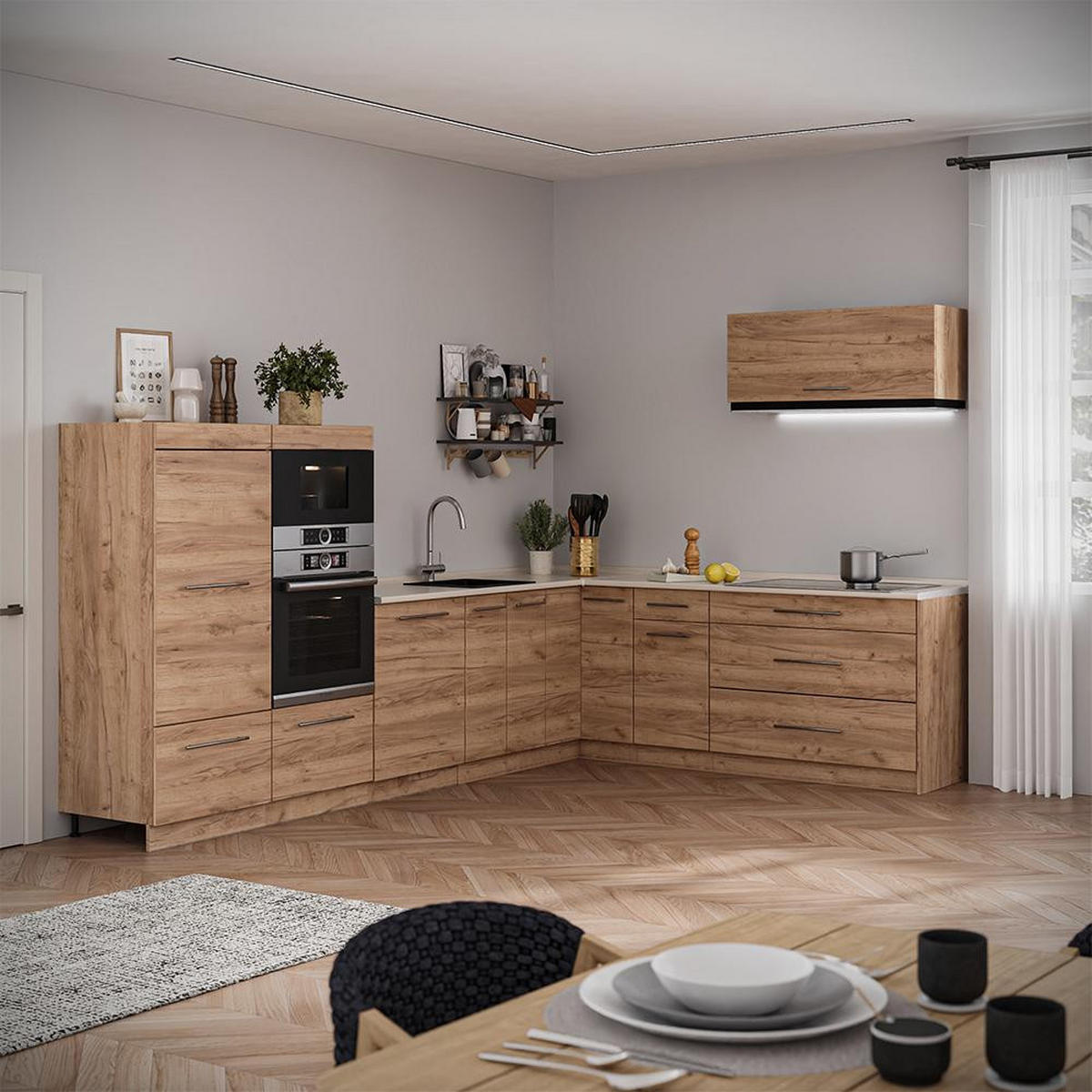 HÄNGESCHRANK Fame-Line, Goldkraft Eiche/Goldkraft Eiche, 100 cm, AP Eiche - Honigeiche, Holzwerkstoff (100/40/34.1cm) - Vicco