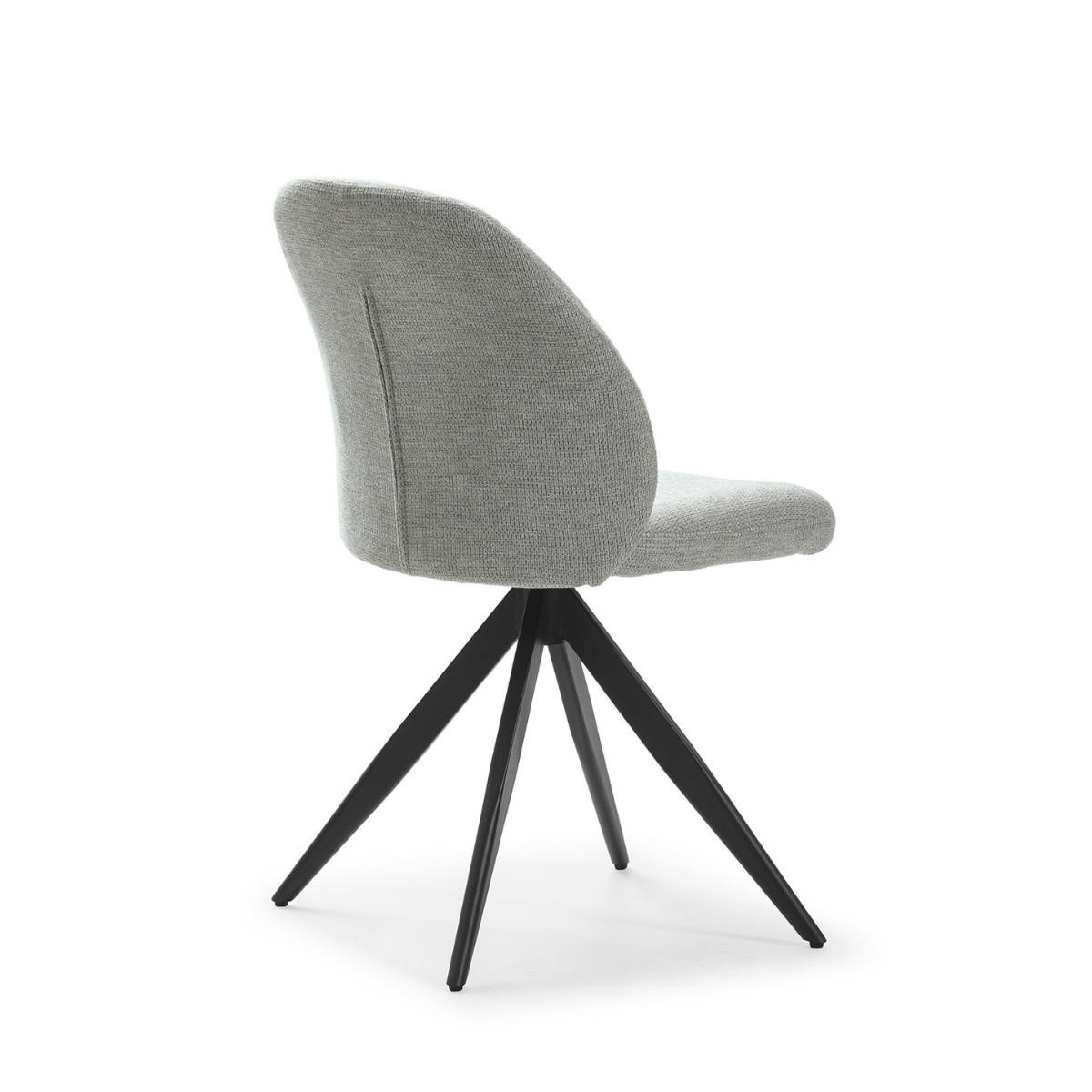 STÜHLEN (Set aus 2) aus stoff mit schwarzen metallbeinen - tamara 47/60/49 cm - Grau, Textil (60/49/47cm) - Calicosy