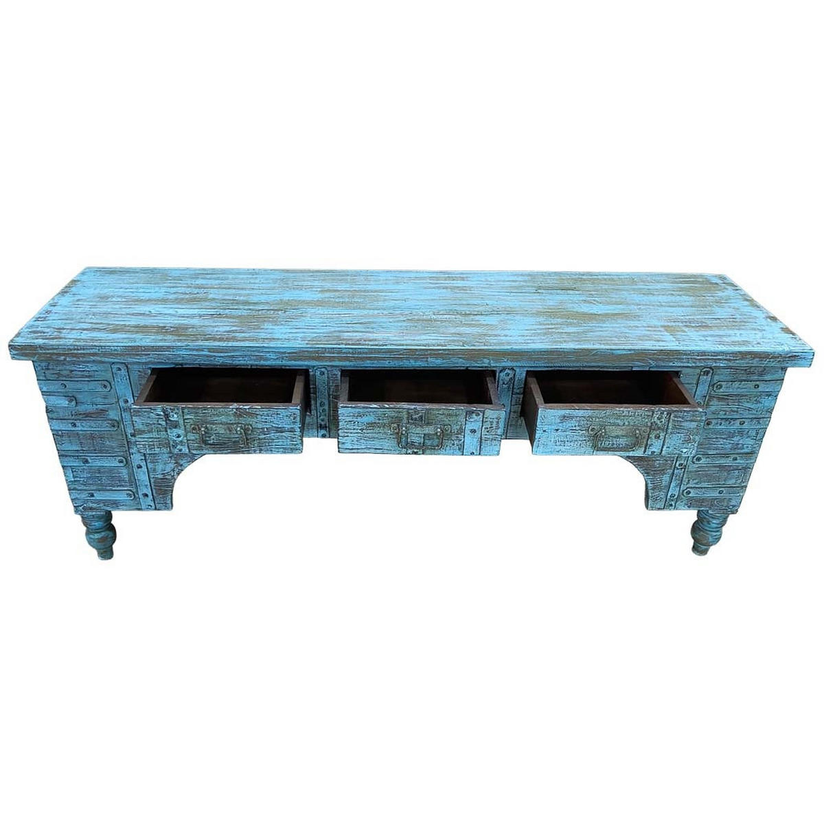 TV-LOWBOARD aus Holz, 175x45x57cm - Blau, Holz (175/57/45cm) - Wanderlust