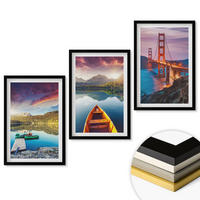 WANDBILDER 3er-Set - 40x60 cm Schwarzer Rahmen - Bergblick auf den See und die Brücken - Schwarz, Kunststoff (40/60cm) - ArtPrintCave