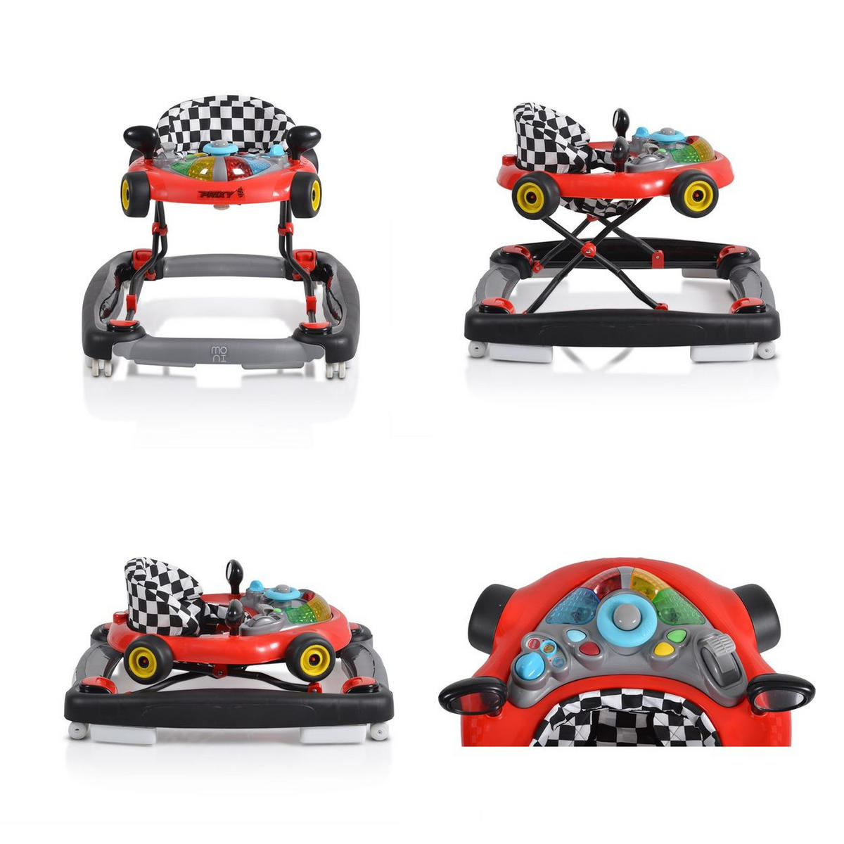 LAUFHILFE Prixy 2 in 1 rot Schaukelfunktion, Spielcenter, Lichteffekte - Rot, Kunststoff (47/58/68cm) - Moni