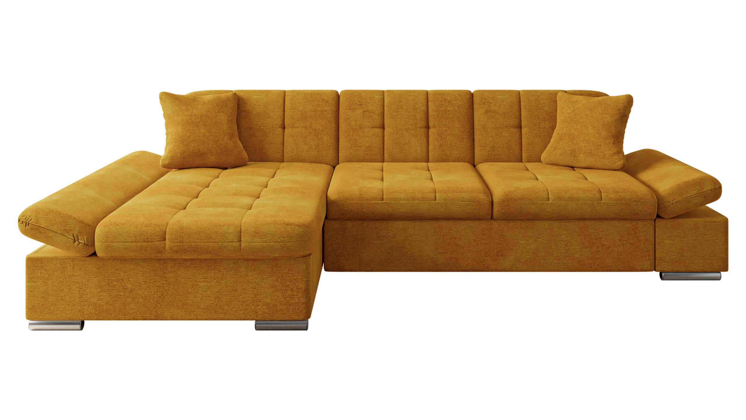 ECKSOFA Malwi, Seite: Links - Currygelb, Holz/Textil (278/161cm) - MIRJAN24