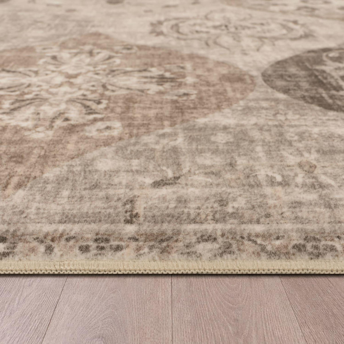 KURZFLOR-TEPPICH SEMER 421 TAUPE 240X340 - Taupe, Kunststoff (240/340cm) - Paco Home