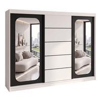 SCHWEBETÜRENSCHRANK BELANO 200 cm. Innenausstattung: Comfort plus - Schwarz/Weiß, Holzwerkstoff (200/215/59.5cm) - A&J MöbelLand