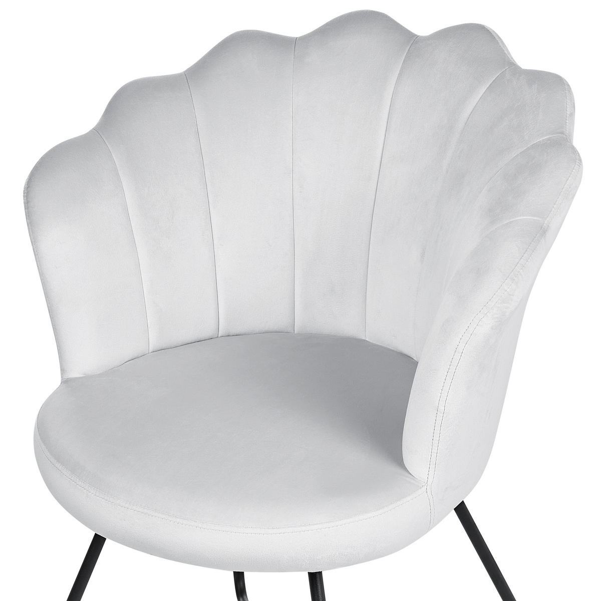 SESSEL Samtstoff Grau Lovelock - Grau, Textil/Metall (67/86/70cm) - Beliani