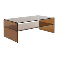 COUCHTISCH doppelt - Sicherheitsglas - Braun - STILEOS - Braun, Glas (120/60/43cm) - Vente-Unique