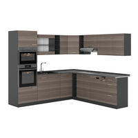 ECKKÜCHE R-Line, Edelgrau/Anthrazit, 247 x 237 cm, AP Anthrazit - Anthrazit/Grau, Holzwerkstoff (247/81.6/60cm) - Vicco