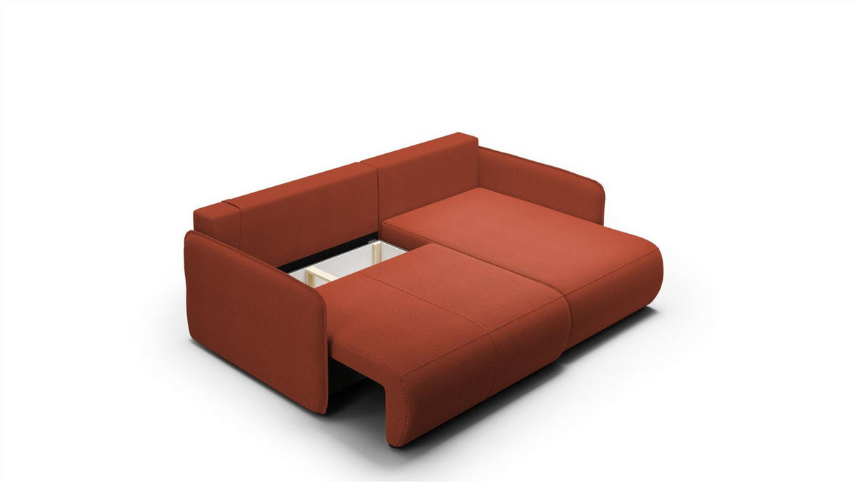 ECKSOFA Calgary - Rotbraun, Holzwerkstoff/Textil (207/148cm) - Fun Möbel