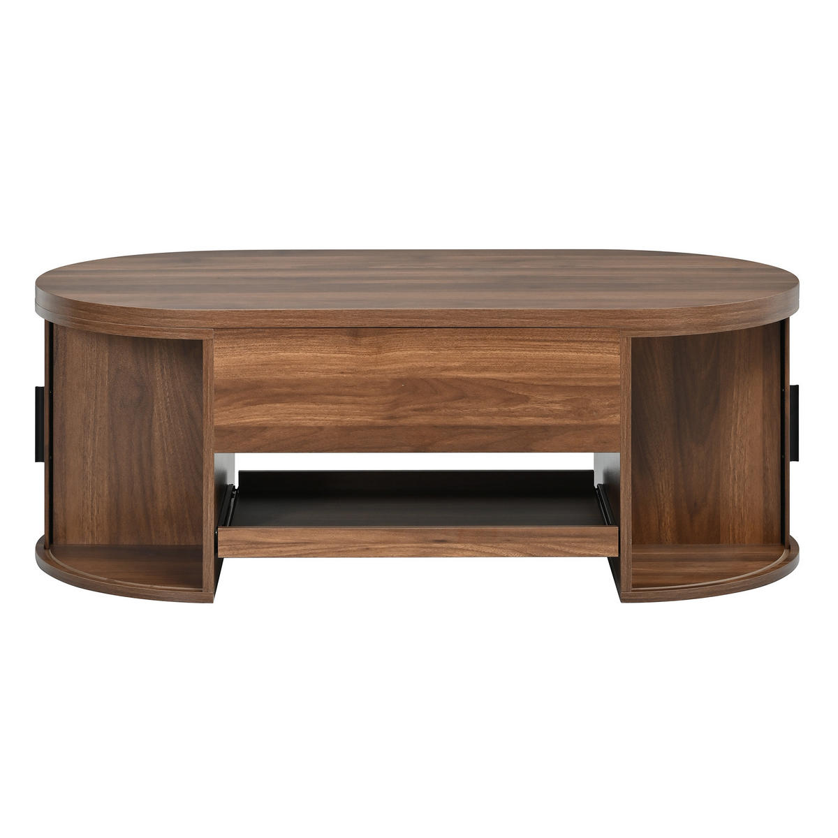 KLUB-STOLIĆ 110/55/55 cm, orah, s funkcijom podizanja i prostor za pohranu - boje oraha/zlatne boje, drvni materijal/metal (55/110/55cm) - CHICFURN