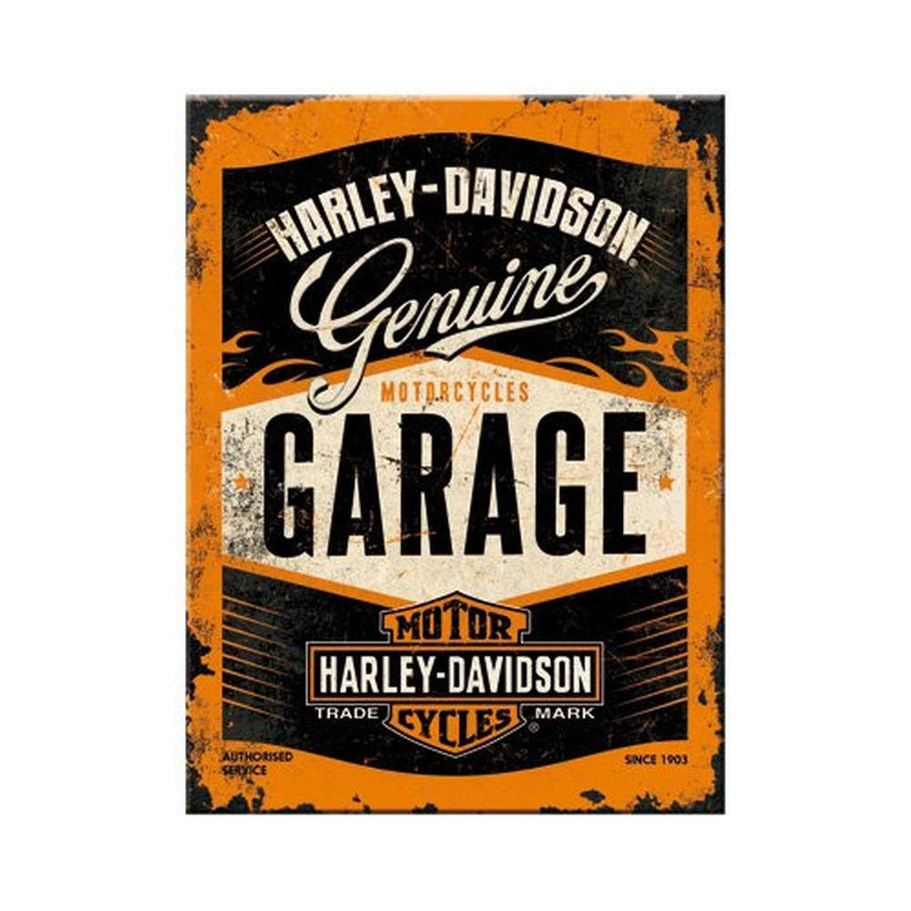 MAGNET 6/8 cm Harley-Davidson Garage - Multicolor, Metall (6/8/0.1cm) - Nostalgic-Art