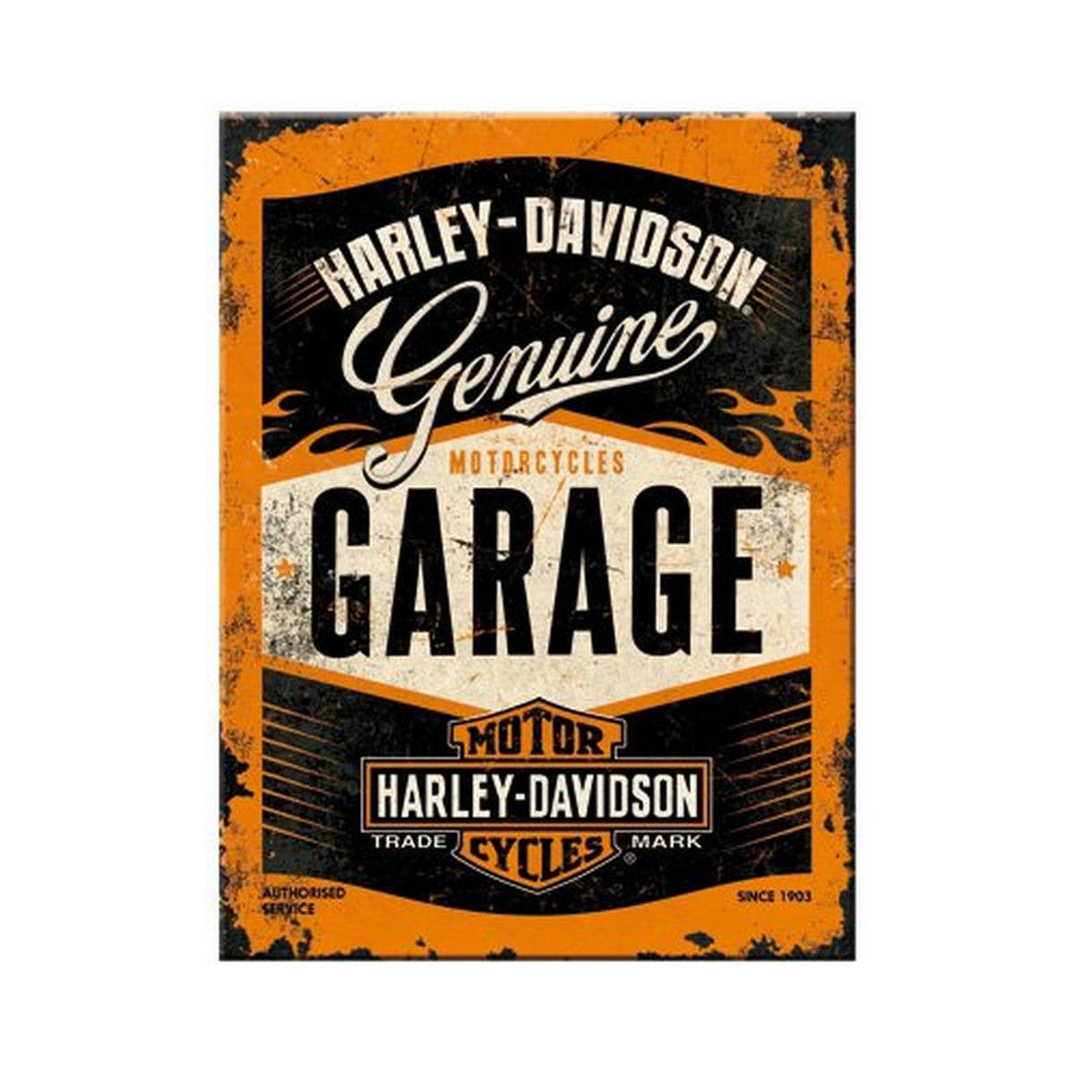 MAGNET 6/8 cm Harley-Davidson Garage - Multicolor, Metall (6/8/0.1cm) - Nostalgic-Art