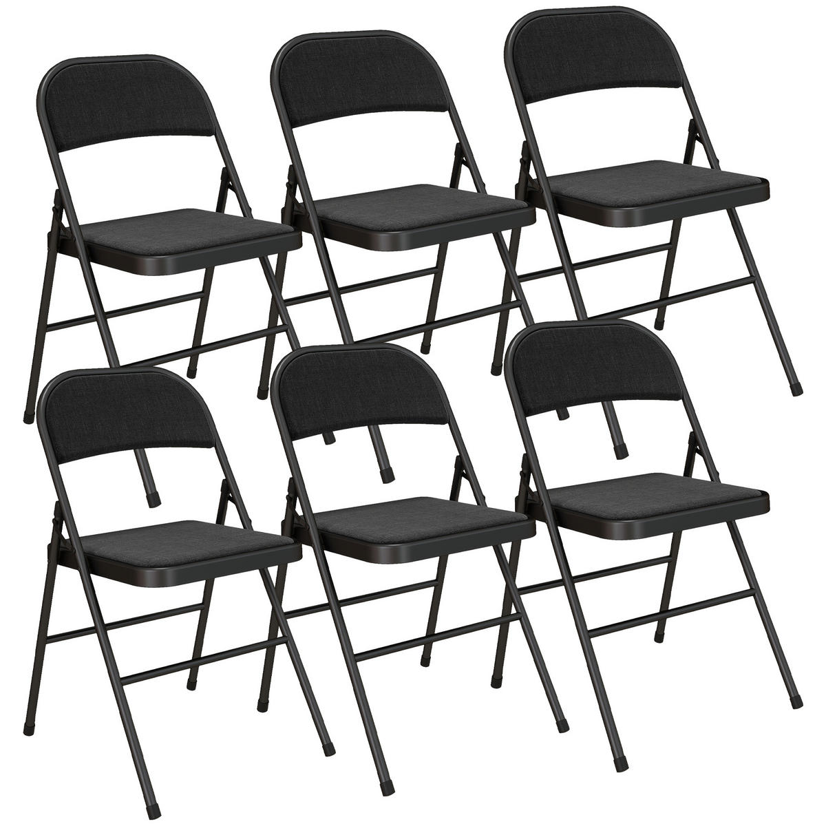 KLAPPSESSEL Schwarz 6 Stück - Schwarz, Naturmaterialien (45/78/46cm) - GiPP