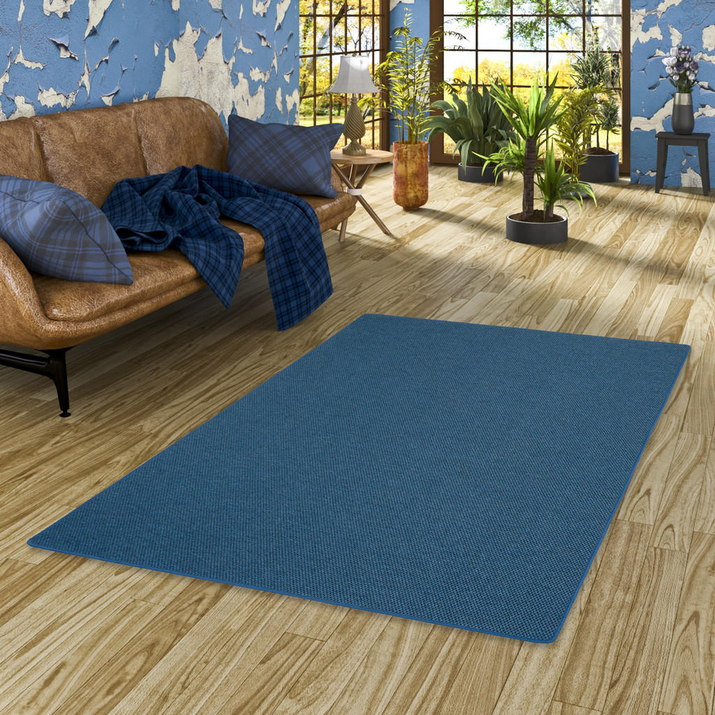 Thumbnail - Snapstyle Flachgewebe, Blau, Textil, 100x100 cm, Teppiche & Böden, Teppiche, Flachgewebe-Teppiche