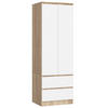 KLEIDERSCHRANK Eiche Sonoma, Weiß 180/60/51 - Weiß/Sonoma Eiche, Holzwerkstoff (60/180/51cm) - RAUMHIRSCH FURNITURE