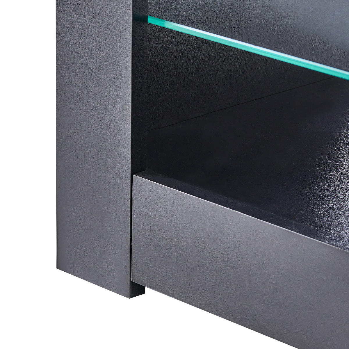 TV-MÖBEL Schwarz Esquimalt - Silberfarben/Schwarz, Holzwerkstoff (150/40/35cm) - Beliani