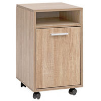 ROLLCONTAINER Schubladen Tür Ablage Mit Rollen, Sonoma 33x38x60 cm - Schwarz/Braun, Kunststoff (33/60/38cm) - KADIMA DESIGN