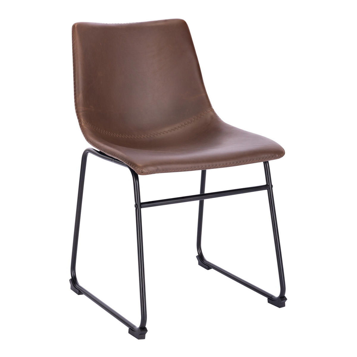 ESSZIMMERSTUHL HARRY 2er Set Kunstleder Braun - Schwarz/Braun, Textil/Metall (46/79/41cm) - SVITA