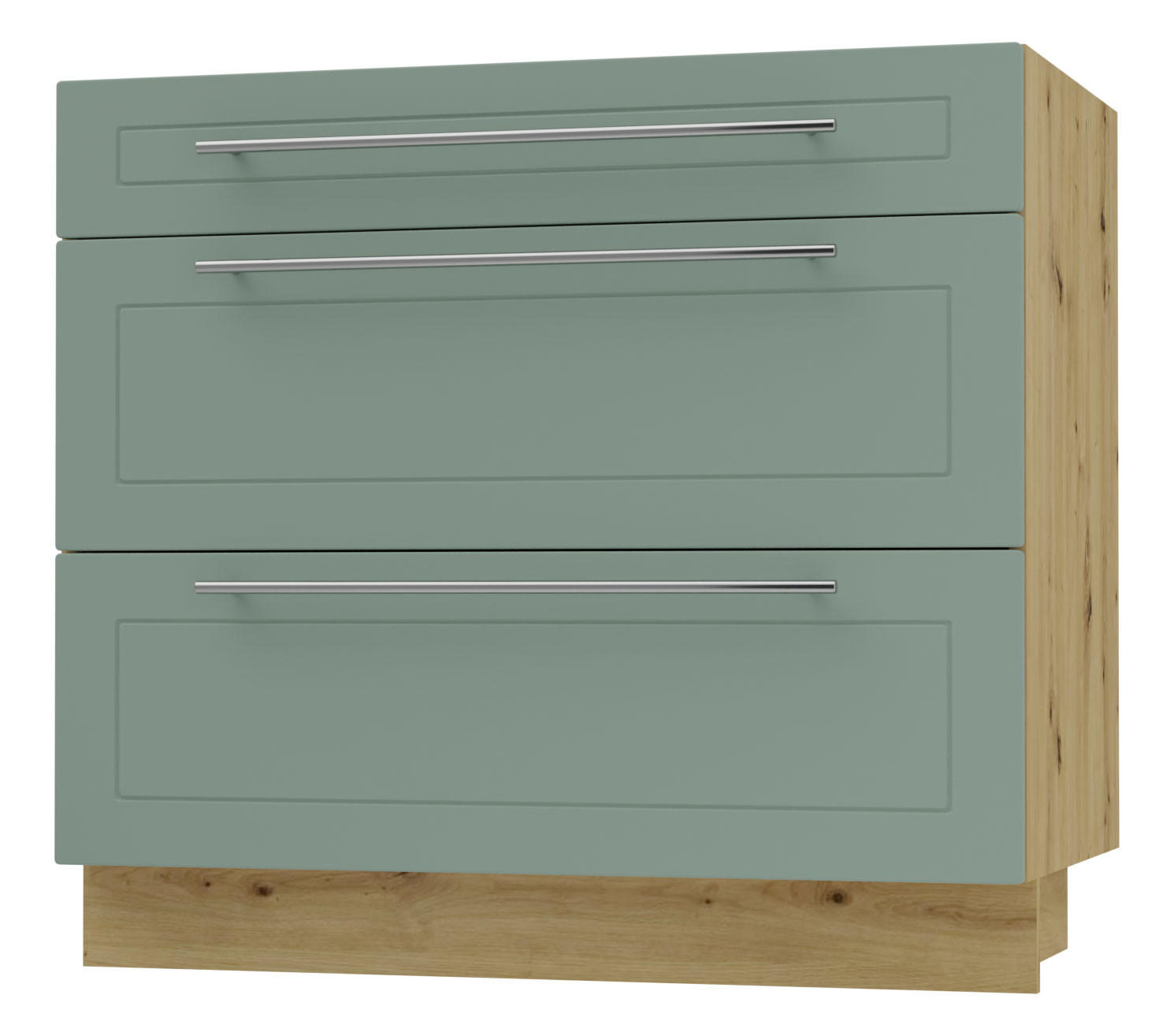 SCHUBLADENUNTERSCHRANK Kvantum D3A/90 90 / 50 / 82cm - Eiche Artisan/Mintgrün, Holz/Holzwerkstoff (90/82/50cm) - Feldmann-Wohnen