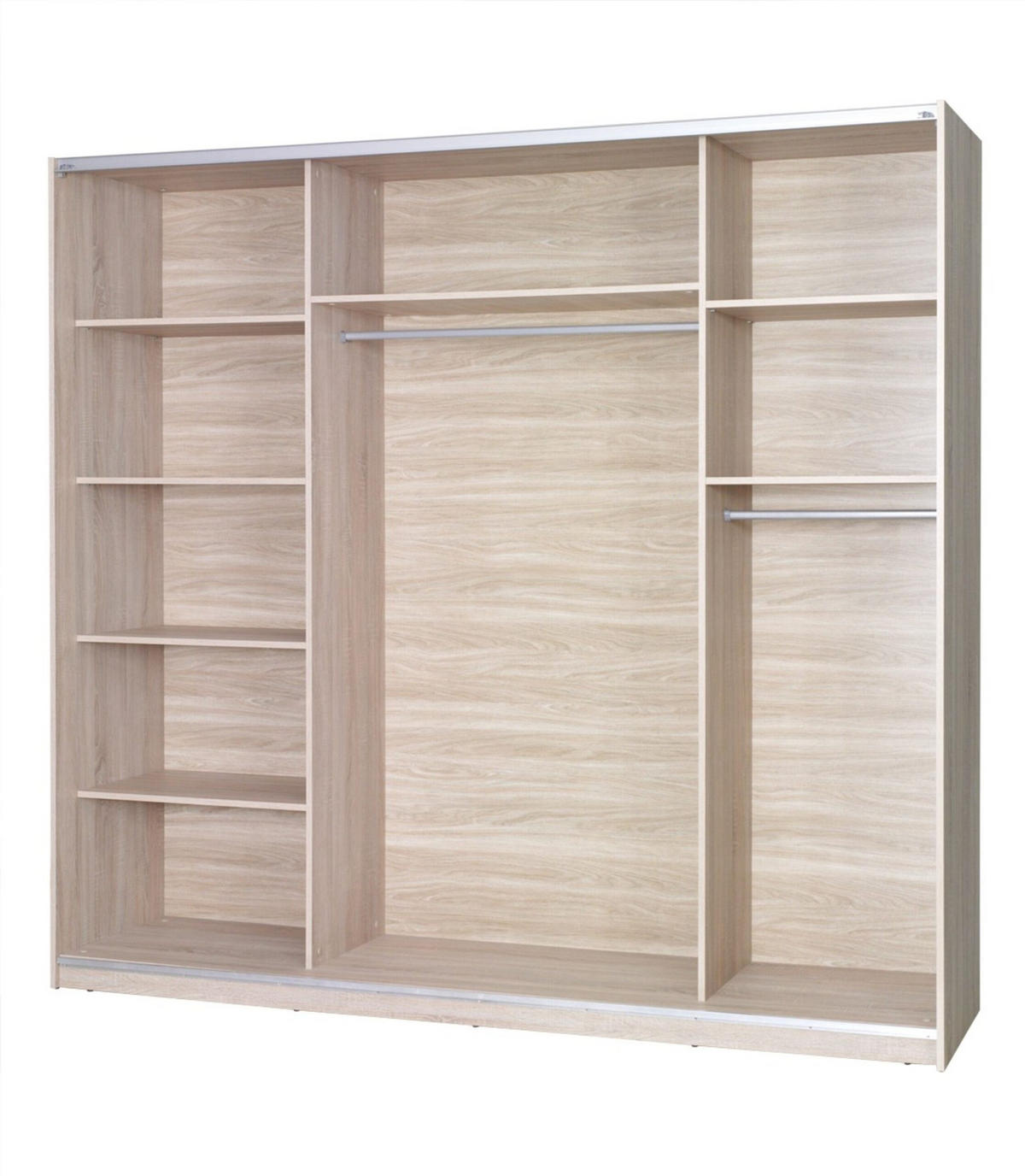SCHIEBETÜRENSCHRANK - Kleiderschrank Corse 1 Eiche Sonoma - Sonoma Eiche, Holzwerkstoff (255/211/63cm) - Möblo