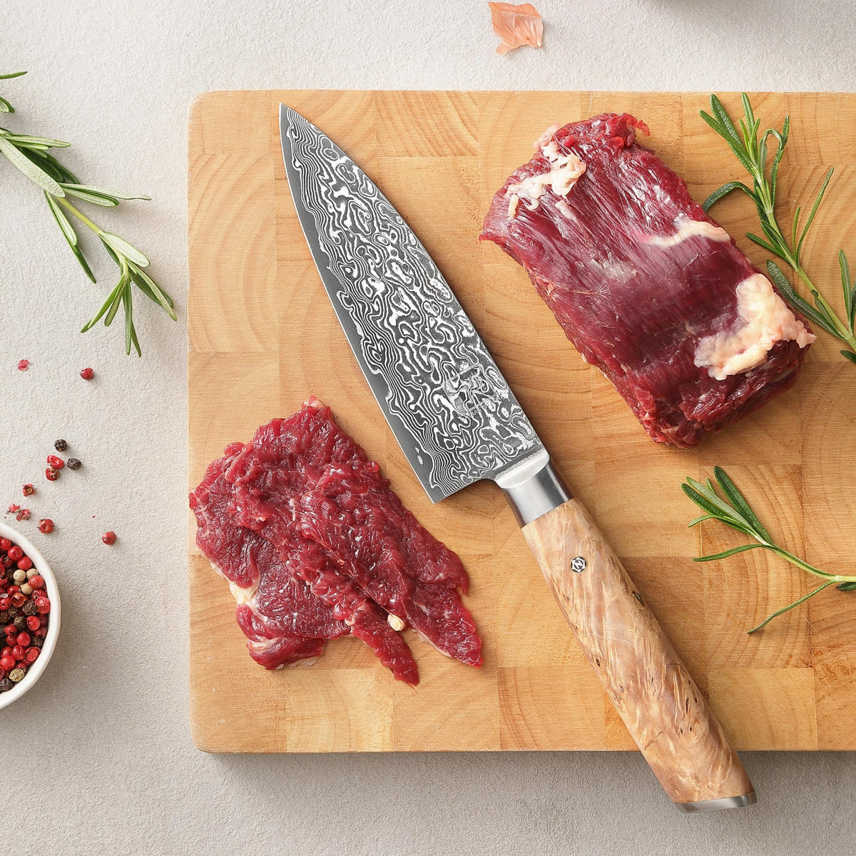 CHEFMESSER 16 cm - Birkefarben, Holz/Metall (23cm) - Zayiko