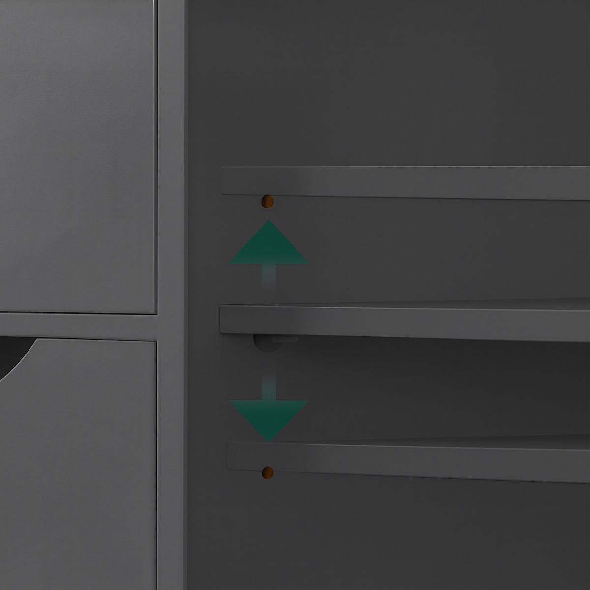 BADEZIMMERSCHRANK - Schwarz/Grau, Holzwerkstoff/Kunststoff (60/80/30cm) - Relaxdays