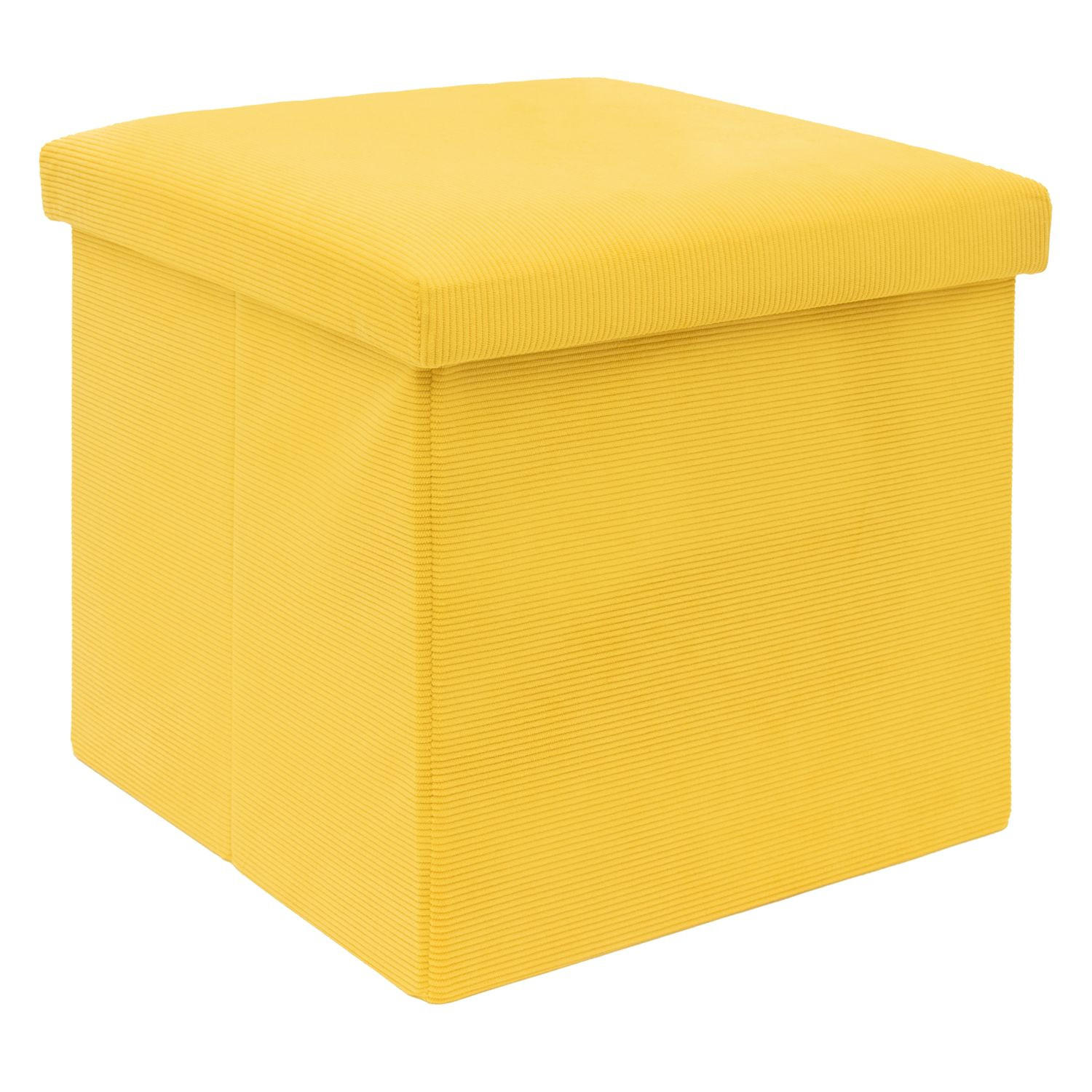 FALTBARER SITZHOCKER - Gelb, Textil (38/38/38cm) - Intirilife