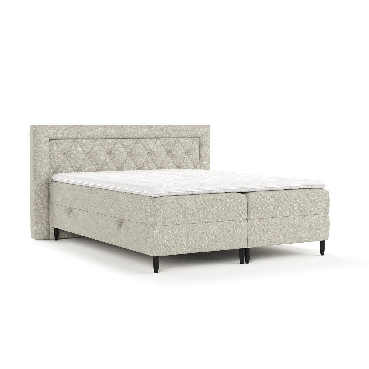 BOXBETT Avani Beige Grau 160/200 cm - Beige/Schwarz, Holz/Holzwerkstoff (160/200cm) - Maison de Reve