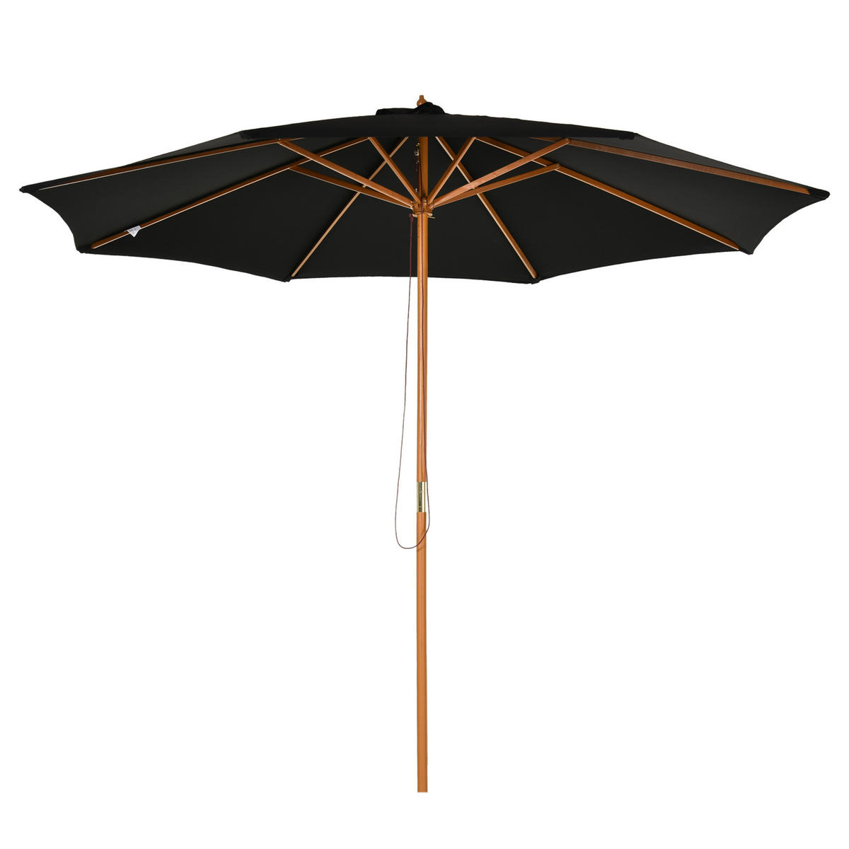 SONNENSCHIRM DE-05592 Aus Holz, Seilzug Schwarz - Schwarz, Holz (300/300cm) - ComfortXL