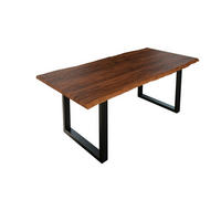 ESSTISCH LAUREN - Nussbaumfarben/Walnussfarben, Holz/Metall (100/220/77cm) - SAM