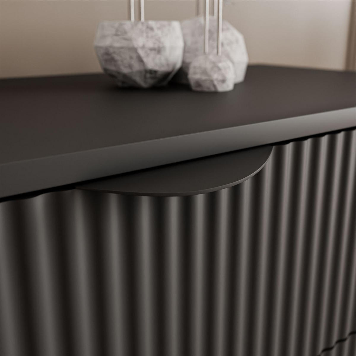 NACHTTISCH SCARLETT 2S MIT SCHUBLADEN SCHWARZ - Schwarz, Holzwerkstoff (63/55/38cm) - Lookway