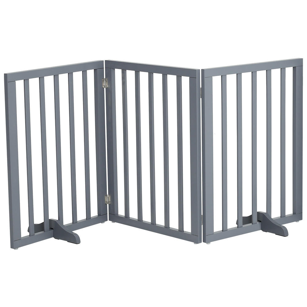 SCHUTZGITTER 3-Paneele Faltbar Freistehend MDF Grau - Grau, Holzwerkstoff (139/1.8cm) - Livingandhome