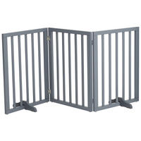 HAUSTIERGITTER aus MDF in Grau faltbar Z-förmig freistehend für Türdurchgang & Treppenschutz 139x60,5 cm - Grau, Holzwerkstoff (60.5/60.5/139cm) - Livingandhome