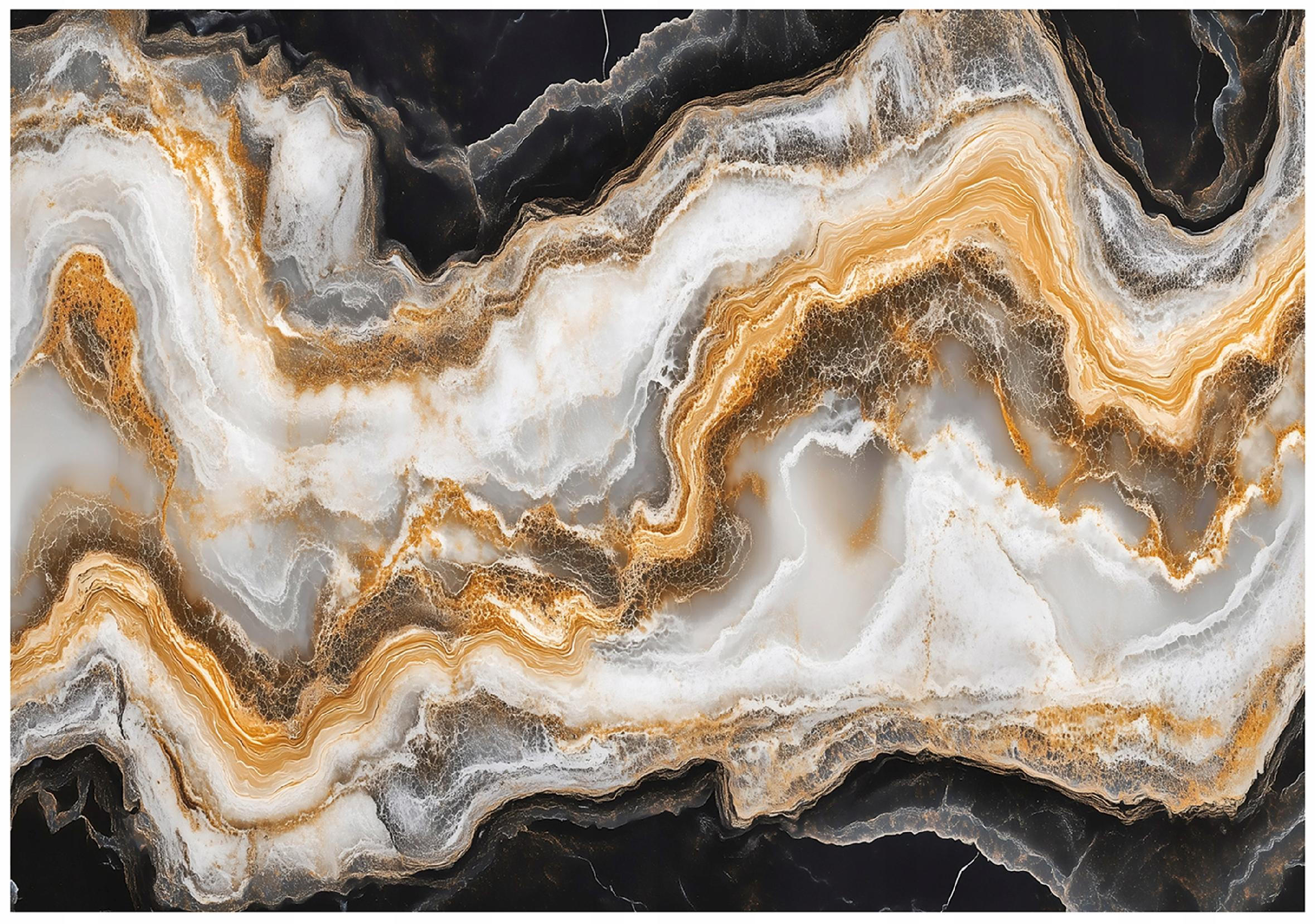 FOTOTAPETE Marmor Gold Schwarz Vlies Tapete Wohnzimmer Schlafzimmer 250x175 - Multicolor, Papier (250/175cm) - Wallarena
