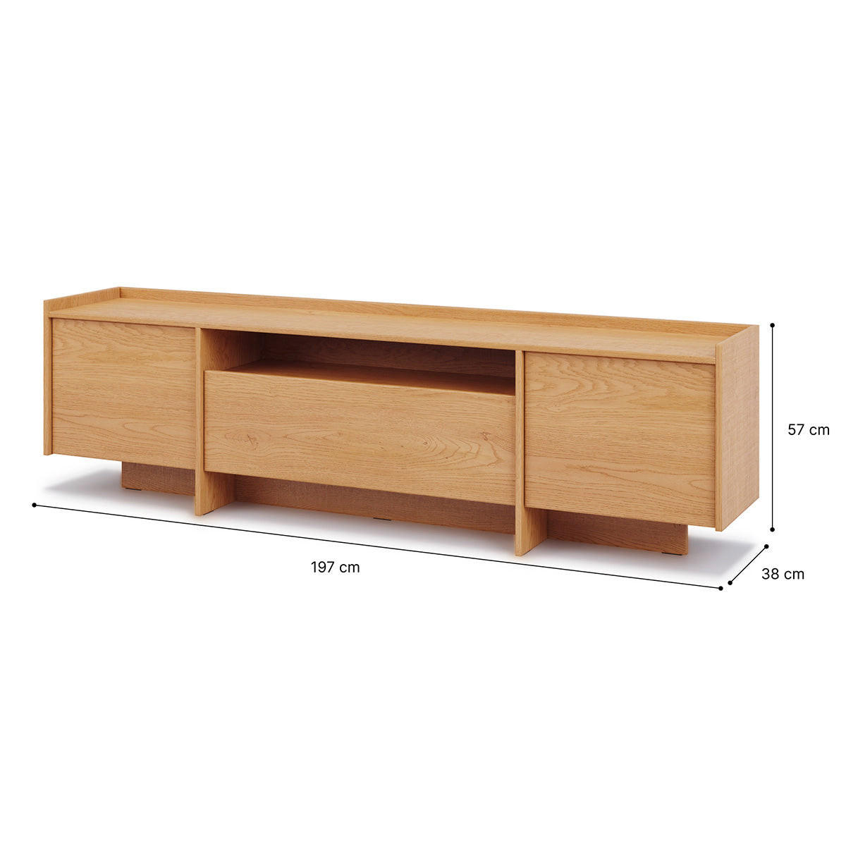 TV OMARICA Japandi Les - rjava, leseni material (196.8/57.4/38cm) - Petits-meubles
