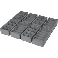 SCHUBLADEN Organizer 8-teiliges Set Dunkelgrau 30 x 15 x 9 cm - Grau, Textil (15/9/30cm)
