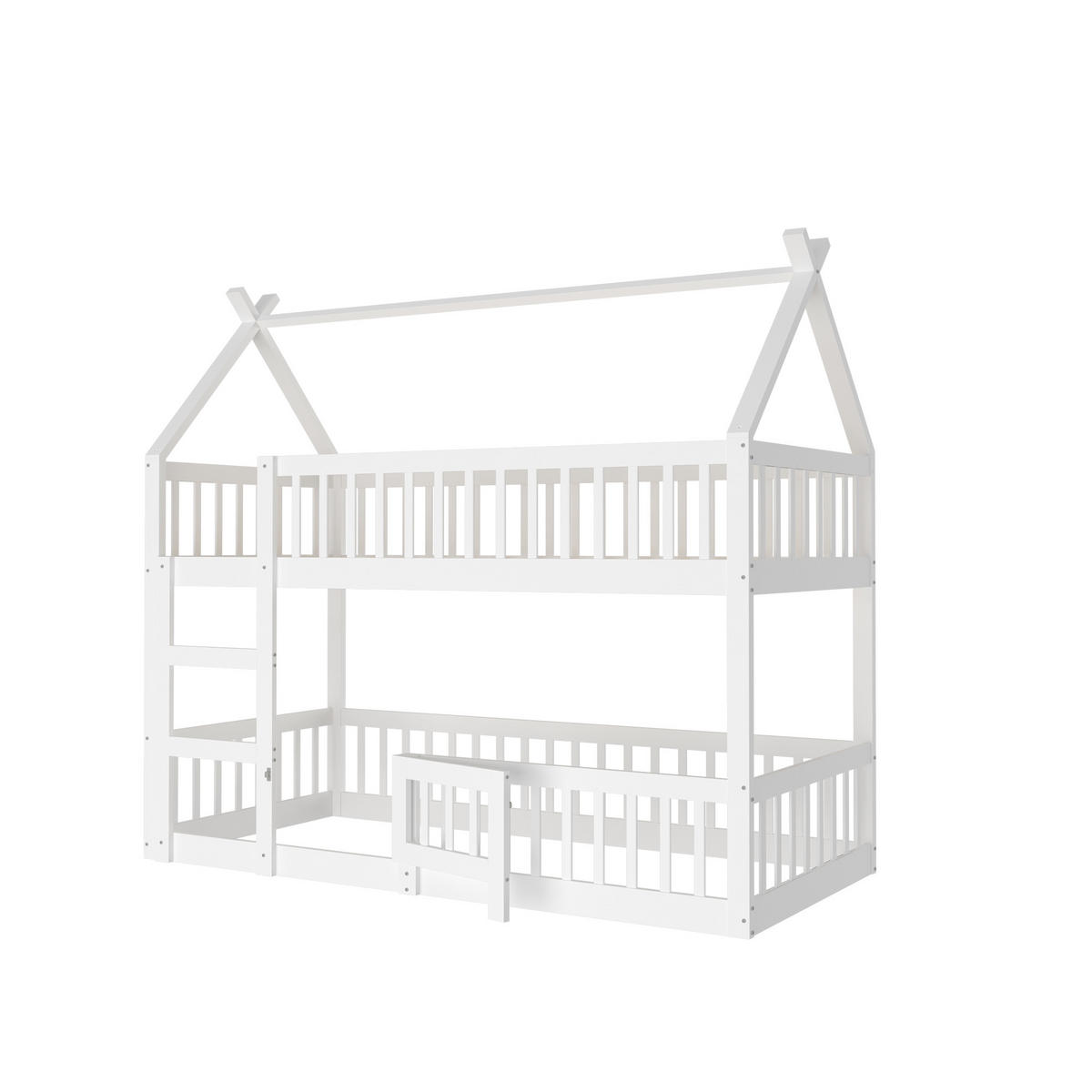 ETAGENBETT 90x200 cm Treppe weiß - Weiß, Holz (90/200cm) - LEBENLANG