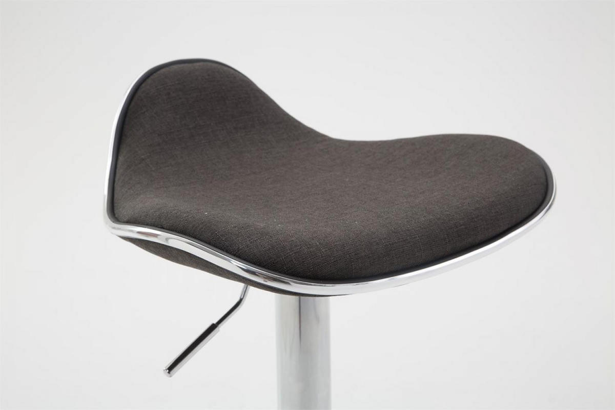 BARHOCKER Stoff dunkelgrau - Chromfarben/Dunkelgrau, Textil/Metall (45/71/45cm) - CLP