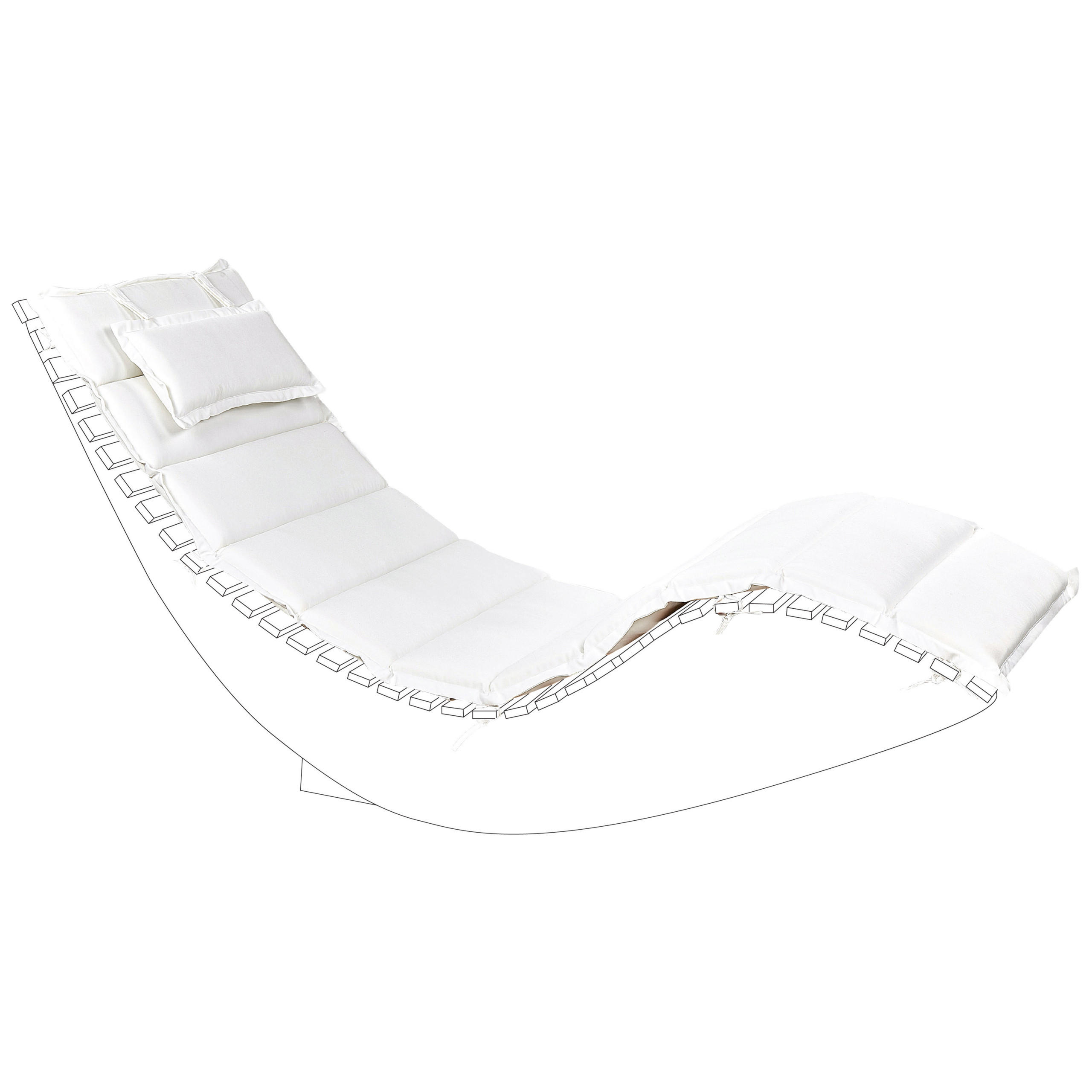 LIEGENAUFLAGE Weiß Brescia - Weiß, Textil (180/5/60cm) - Beliani