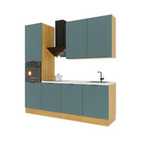 KÜCHENZEILE 240 cm Livaro – KU-S22 – Grün / Sonoma Eiche - Grün/Sonoma Eiche, Holzwerkstoff (240/247/60cm) - hi-markt