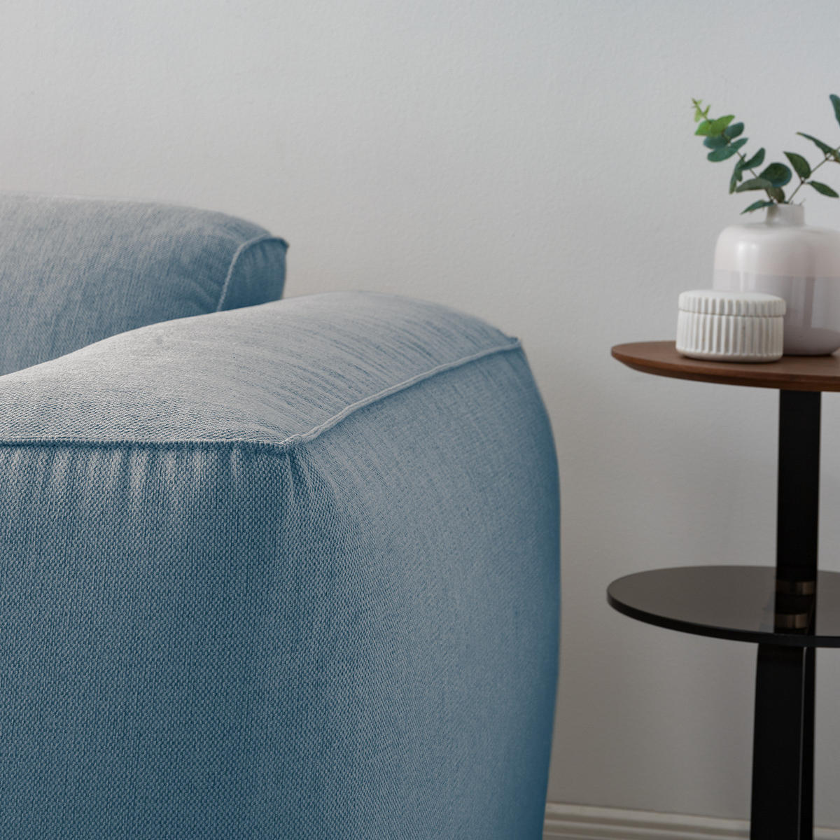 3-SITZER SOFA - Blau/Schwarz, Kunststoff/Textil (251/71/102cm) - home24