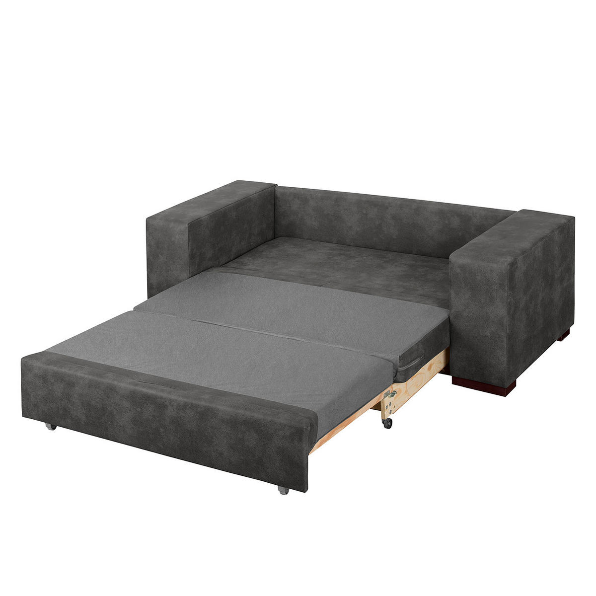 SCHLAFSOFA mit XL Armlehne - Grau, Textil (196/90/90cm) - home24