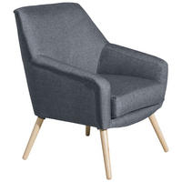 SESSEL Kachka Bezug Flachgewebe Buche natur / denim - Blau, Kunststoff (67/81/71cm) - 58aufmkessel