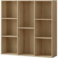 BÜCHERREGAL Würfelregal Weißeiche 8 Fächer 91,2 x 91,4 cm - Beige, Holzwerkstoff (91.4/91.2/24cm)