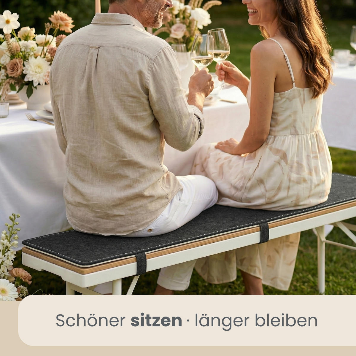 BIERBANKAUFLAGE Filz, 2er Set, Anthrazit, 180/28/0,8 cm - Grau, Kunststoff (28/1/180cm) - Dunedesign