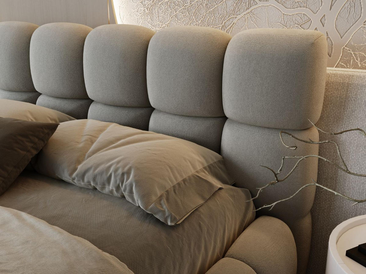 POLSTERBETT Modo 180x200 Grau - Grau, Textil (180/200cm) - Graingold