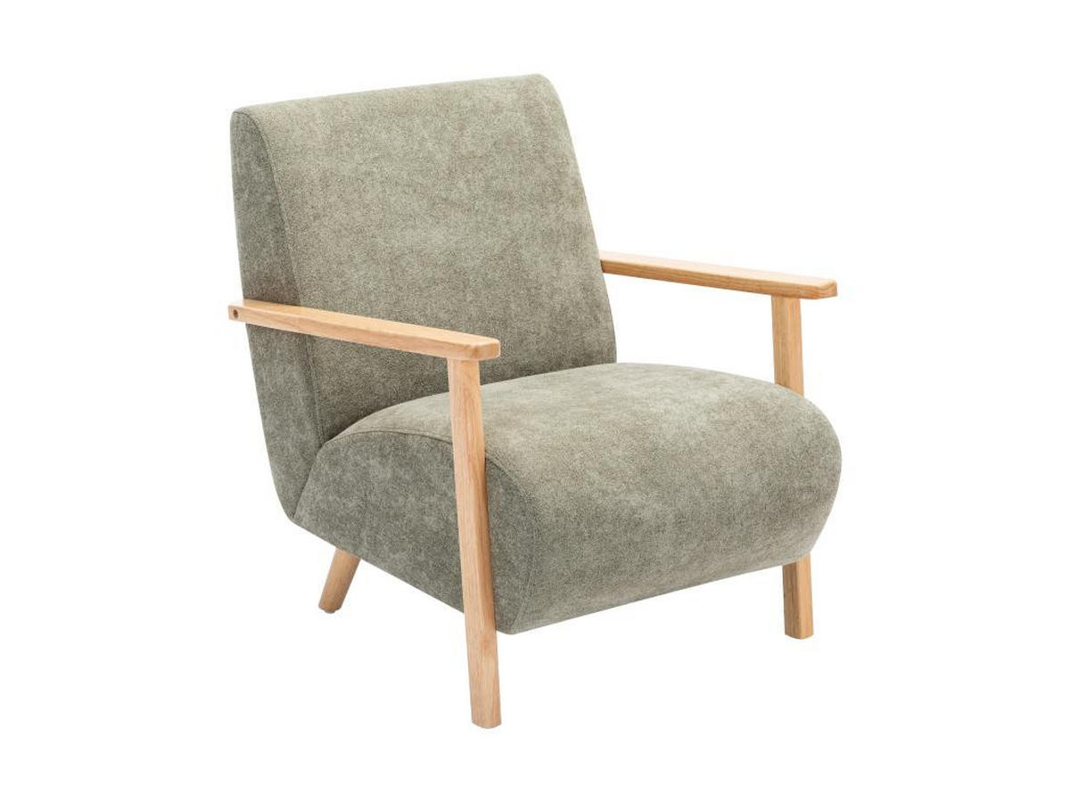 SESSEL - Stoff & Holz - Grün - JULOMO - Grün, Textil (82/81/70cm) - Vente-Unique